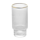 Stackable Gold Rim Ripple Drinking Glass