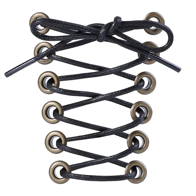 Cotton Waxed Round Shoelaces Set GLR SHOPPING