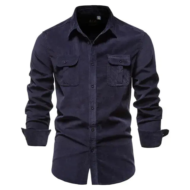 Men's Business Casual Corduroy Shirt GLR SHOPPING