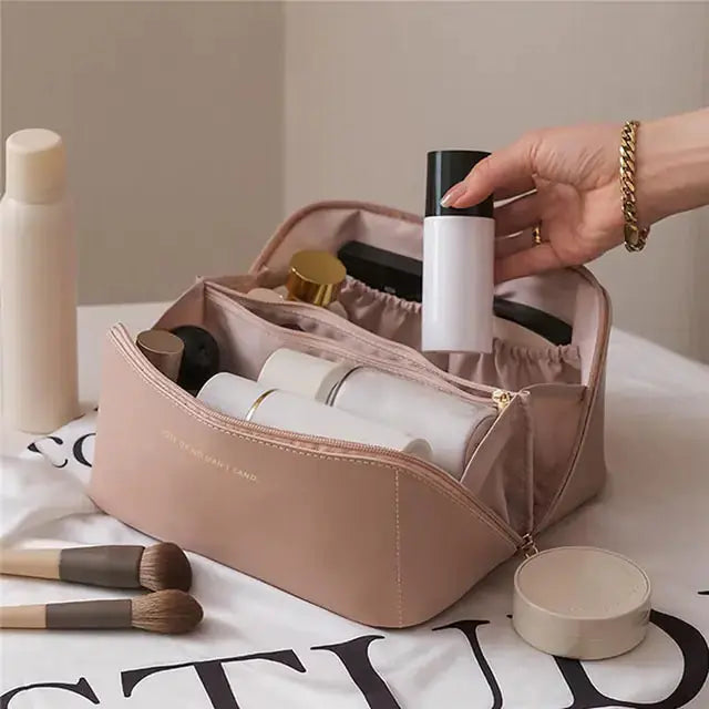Large-Capacity Leather Cosmetic Bag - GLR SHOPPING