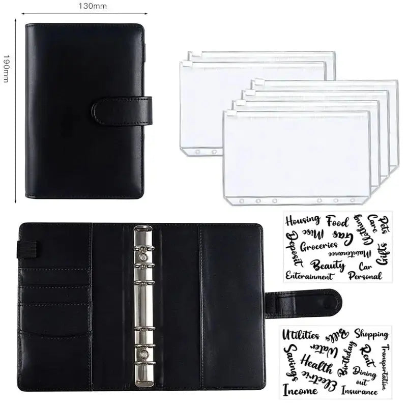A6 Leather Budget Binder GLR SHOPPING