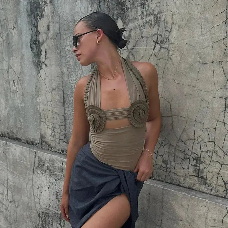 See-Through Backless Halter GLR SHOPPING