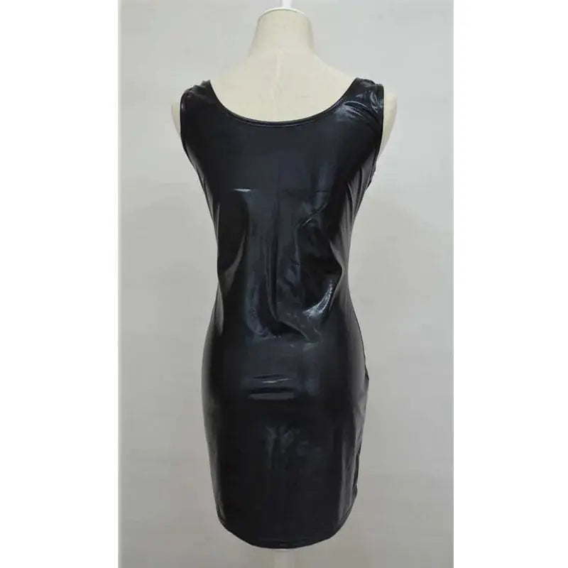 Women Sexy Wetlook Pu Faux Leather Lingerie Dress GLR SHOPPING