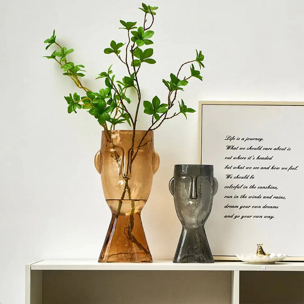 Abstract Human Face Glass Flower GLR SHOPPING