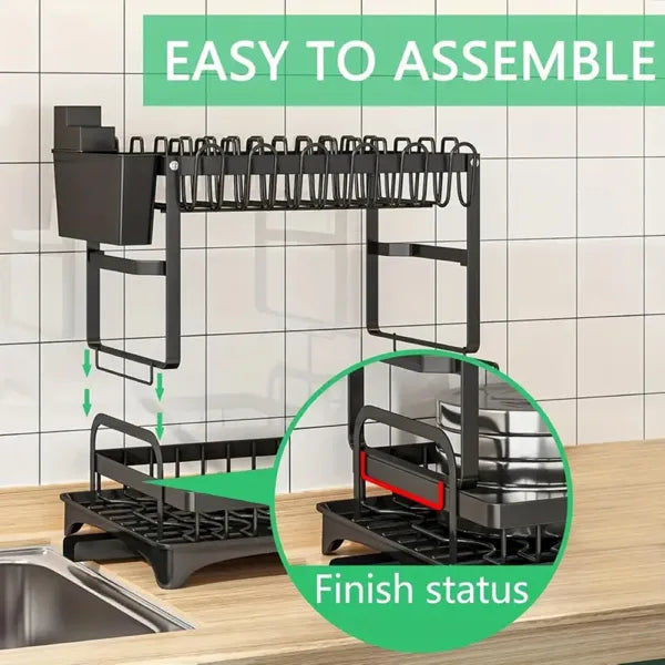 Compact Chef's 2-Tier Dish Organizer