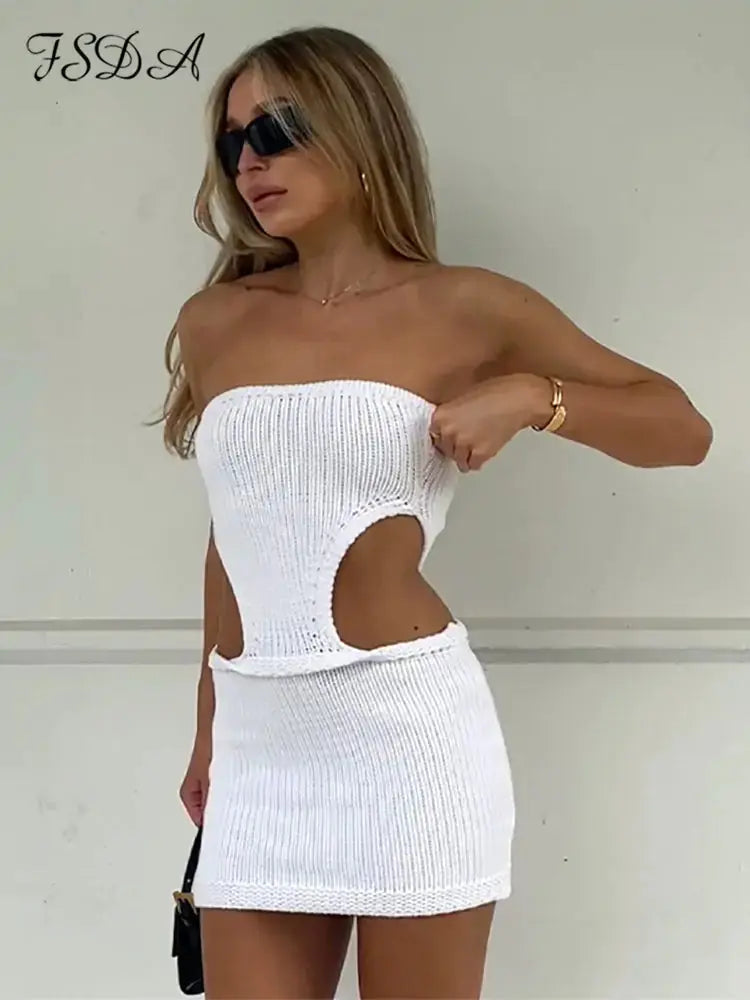 Strapless Knit Bodycon Dress GLR SHOPPING