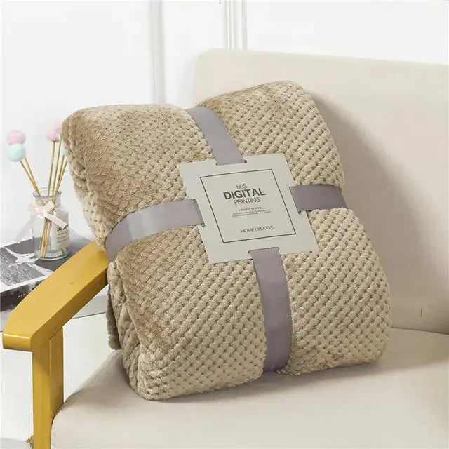 Fluffy Plaid Winter Bed Blankets GLR SHOPPING