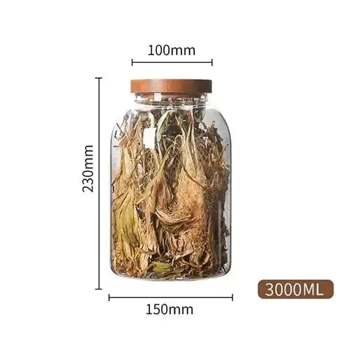 Large-Capacity Glass Jar with Wooden Lid GLR SHOPPING