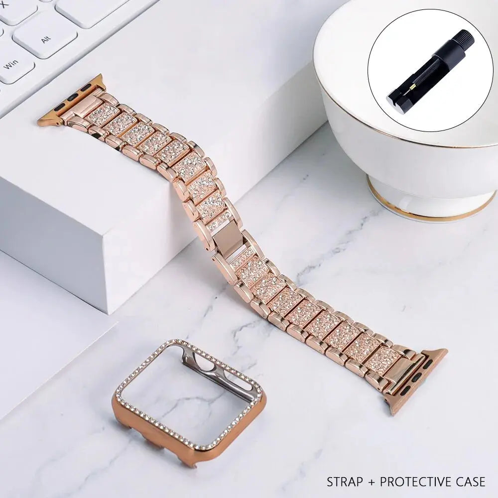 Band + Case Metal Strap For Apple Watches - GLR SHOPPING