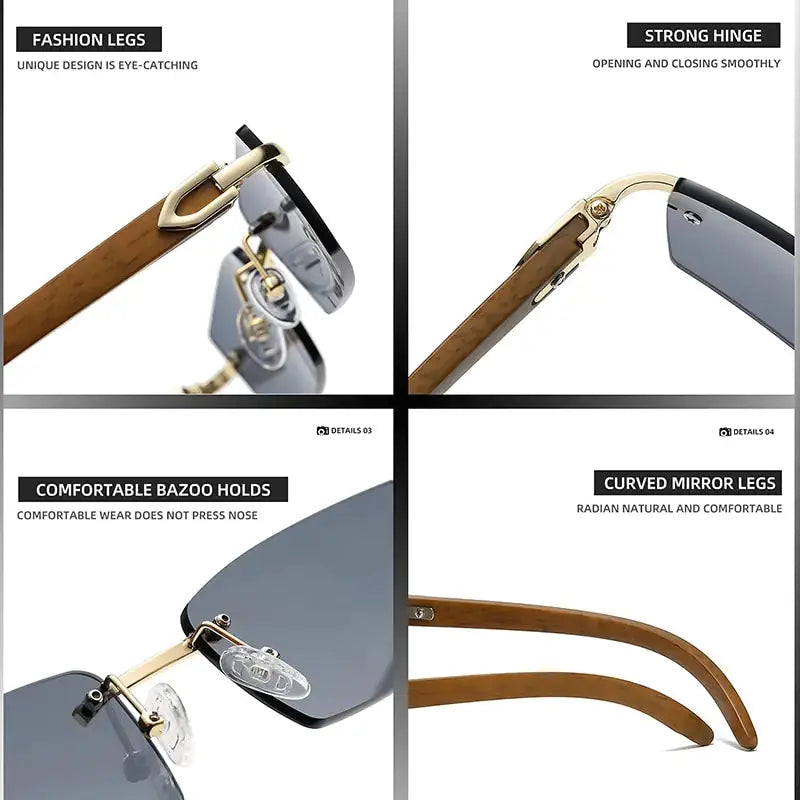 Rectangle Fashion Rimless Sunglasses GLR SHOPPING