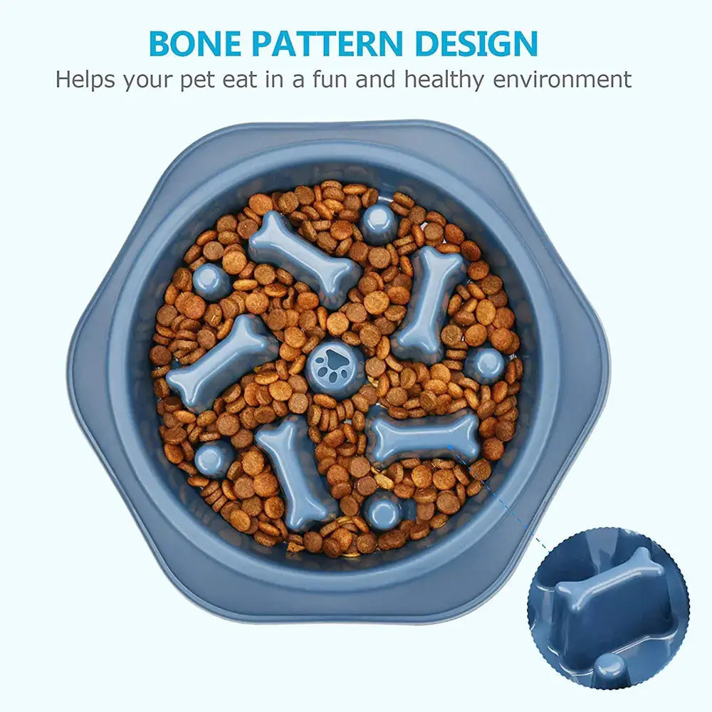 Slow Feeder Bone Design Pet Bowl GLR SHOPPING