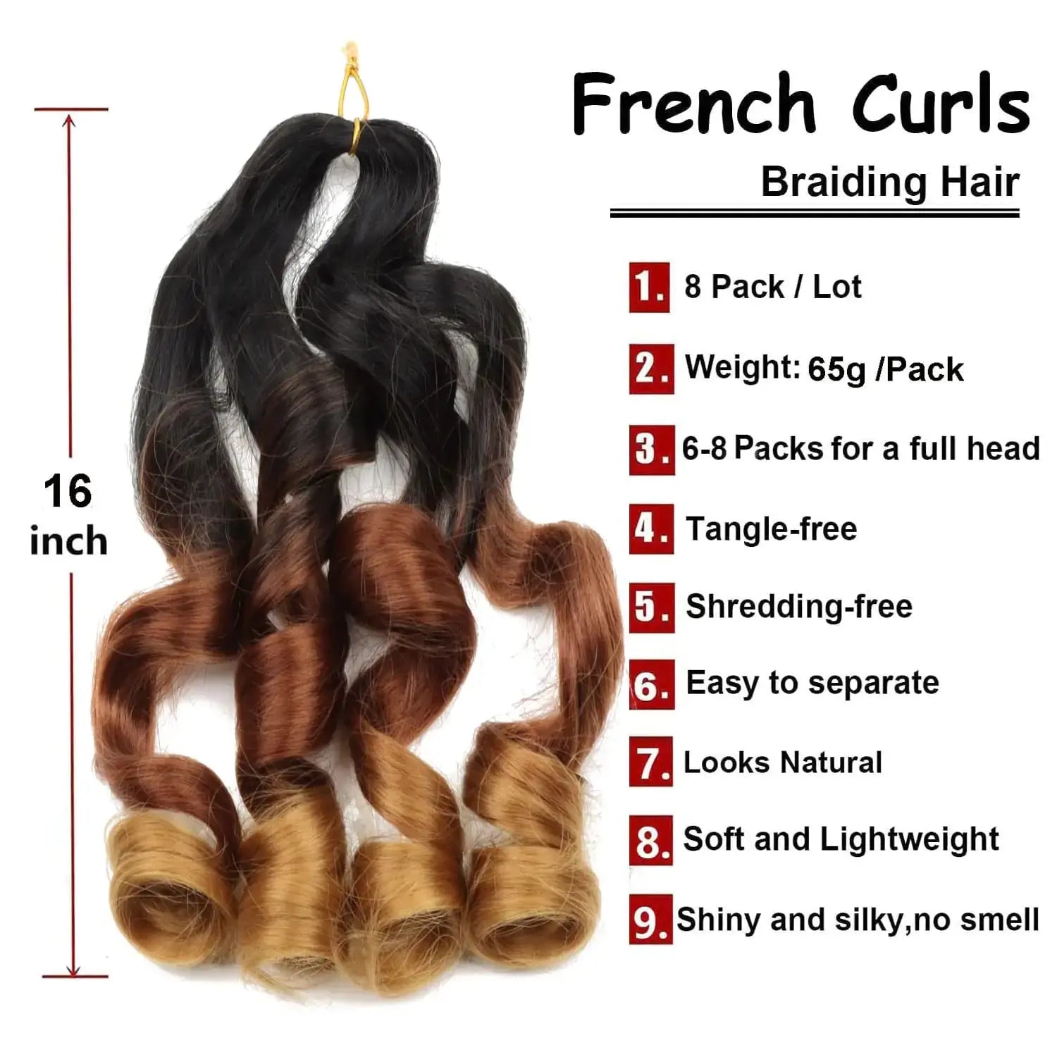French Curl Braiding Synthetic Hair GLR SHOPPING