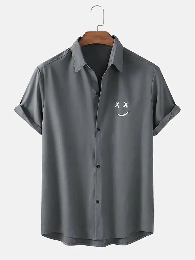 Men's Graffiti Smile Print Shirts GLR SHOPPING