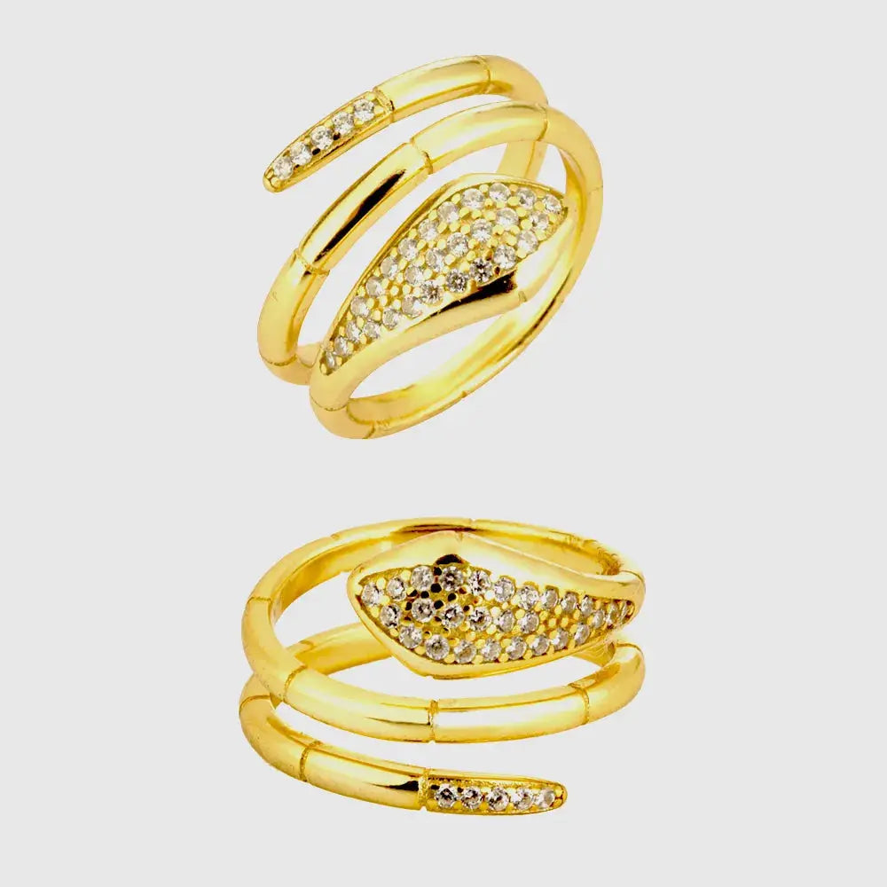 Three-Circle Snake Rings for Women GLR SHOPPING