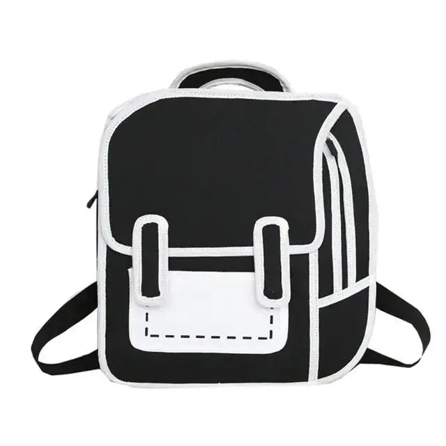Unisex Fashion 2D Drawing Backpack - GLR SHOPPING