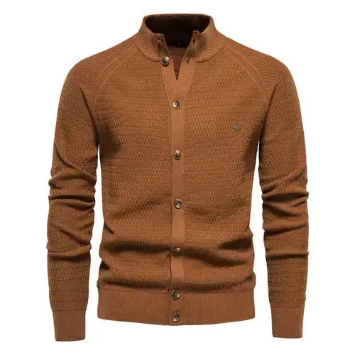 Button Mock Neck Men's Cardigan GLR SHOPPING