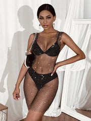 Hollow Out Crystal Diamond Beach Dress GLR SHOPPING