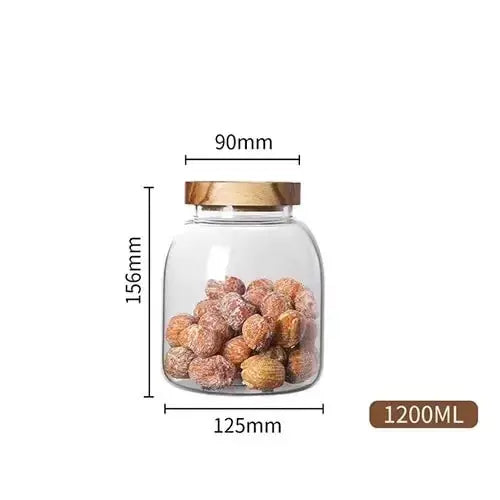 Large-Capacity Glass Jar with Wooden Lid GLR SHOPPING