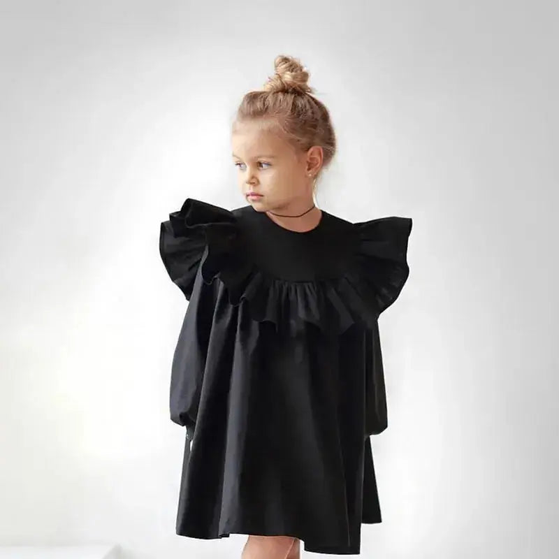 Baby Girl Cotton Ruffle Long Sleeve Dress GLR SHOPPING