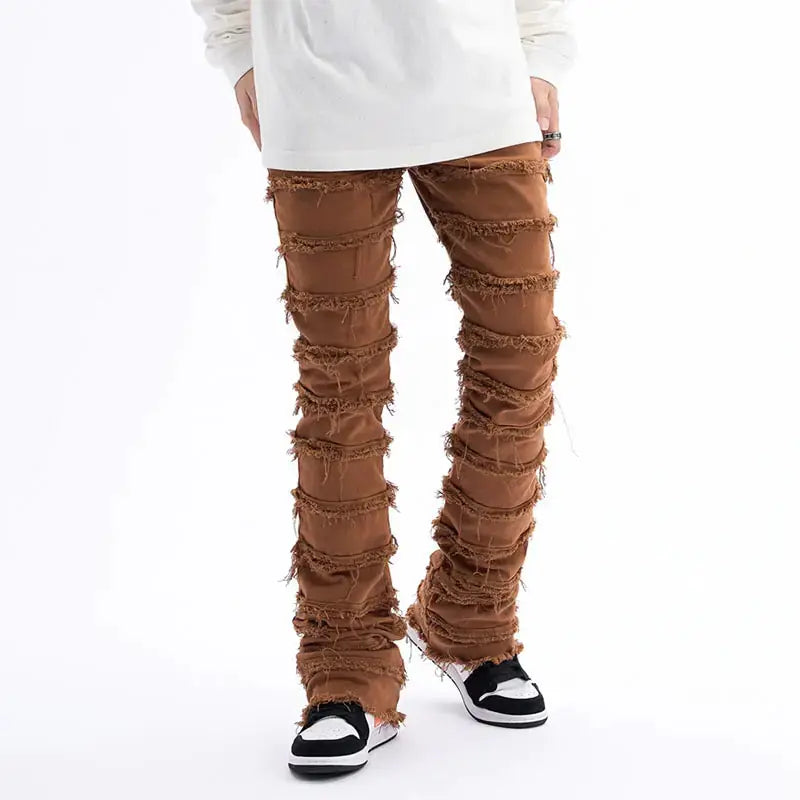 Harajuku Striped Tassel Jeans GLR SHOPPING