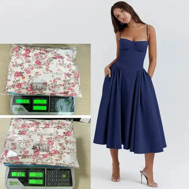 Dopamine Wear Suspender Dress French Retro Long Skirt GLR SHOPPING