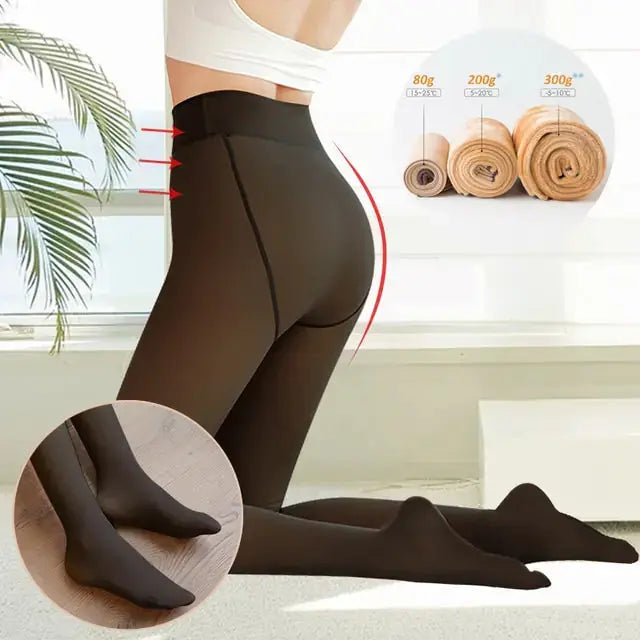Fleece Lined Thermal Fake Pantyhose - GLR SHOPPING