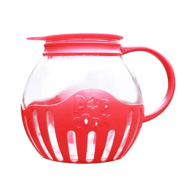 Microwave Glass Popcorn Popper With Silicone Lid GLR SHOPPING