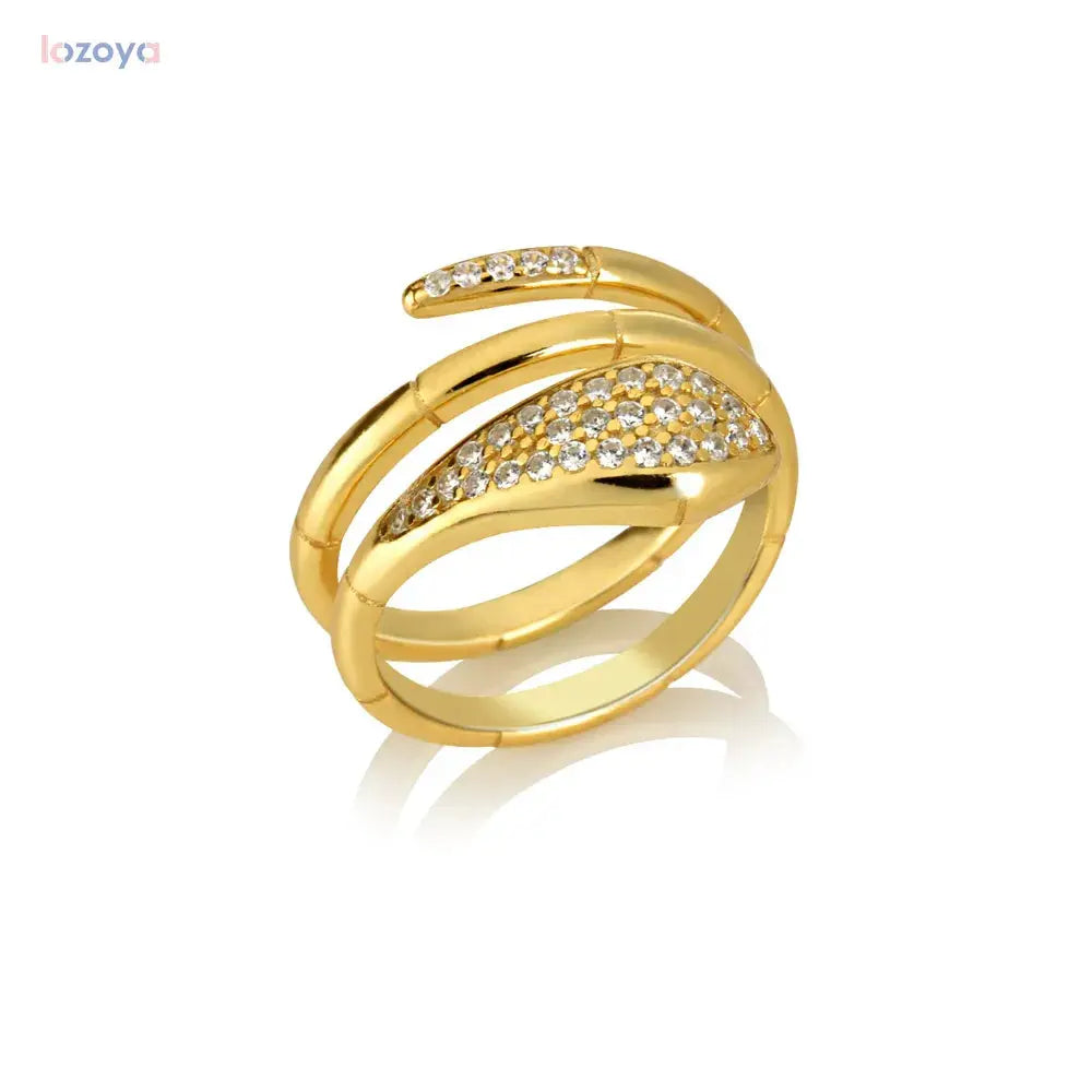 Three-Circle Snake Rings for Women GLR SHOPPING
