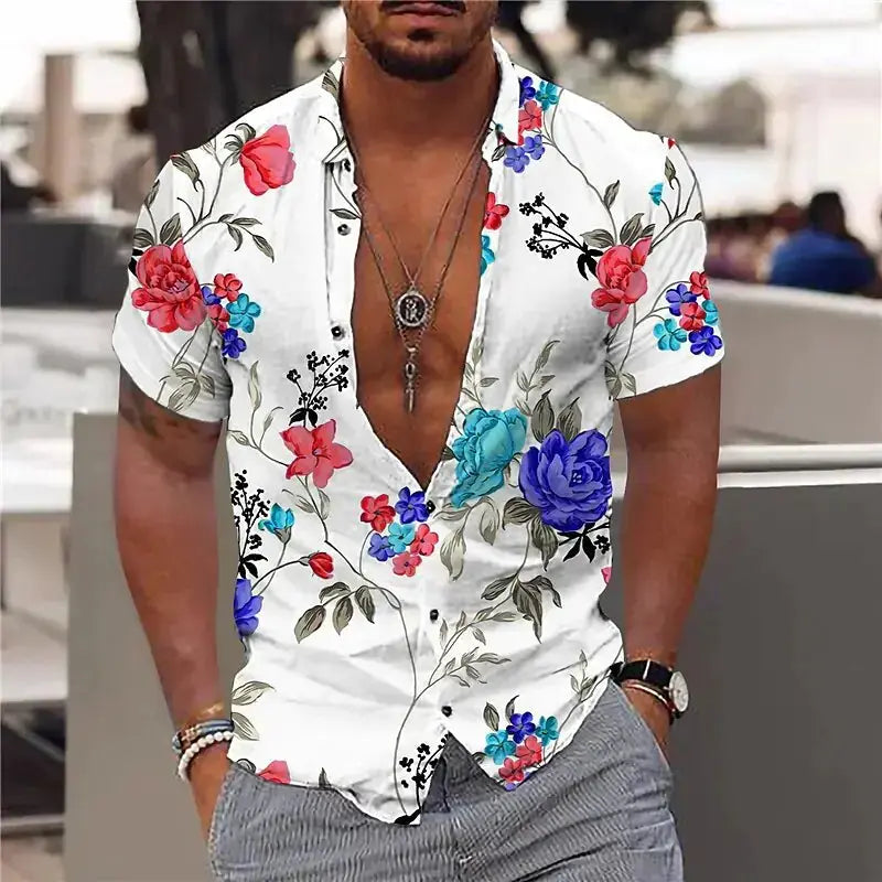 Summer Hawaiian Floral Shirts For Men GLR SHOPPING