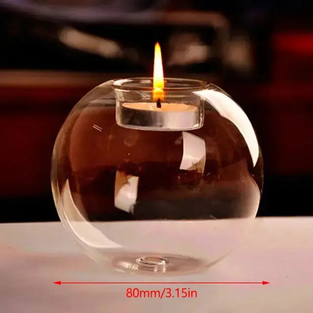 Transparent Glass Candle Holder GLR SHOPPING