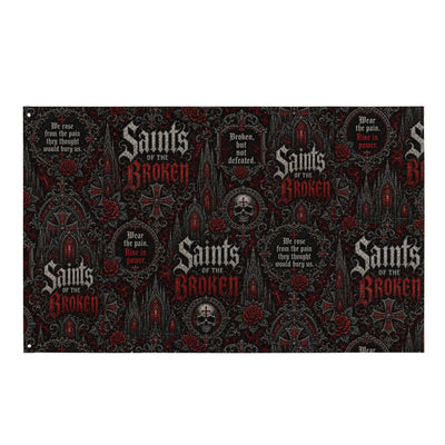 Saints of the Broken Blood Red Gothic Flag