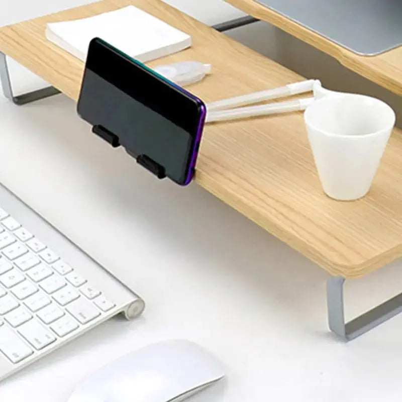 Classic Monitor Stand with Mobile Phone Holder GLR SHOPPING