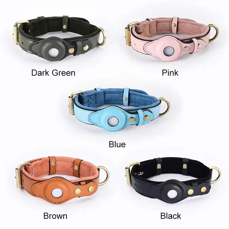 Leather Anti-Lost Dog Collar GLR SHOPPING