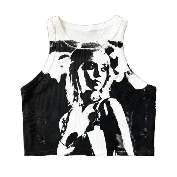 2022 Summer Print Personality Bright Color Sleeveless Y2K Clothes GLR SHOPPING