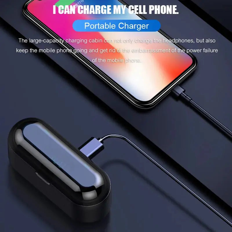 Bluetooth V5.0 Wireless Headphones Stereo Sport Headphones Earbuds 2000mAh Power for iPhone Xiaomi GLR SHOPPING