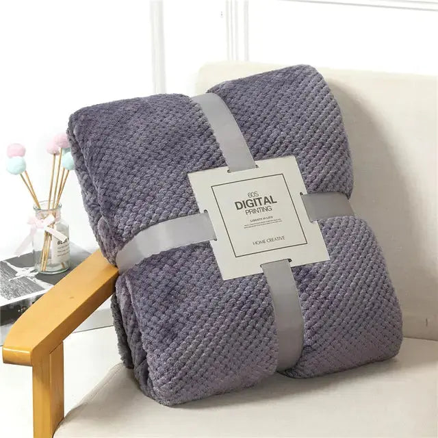 Fluffy Plaid Winter Bed Blankets GLR SHOPPING