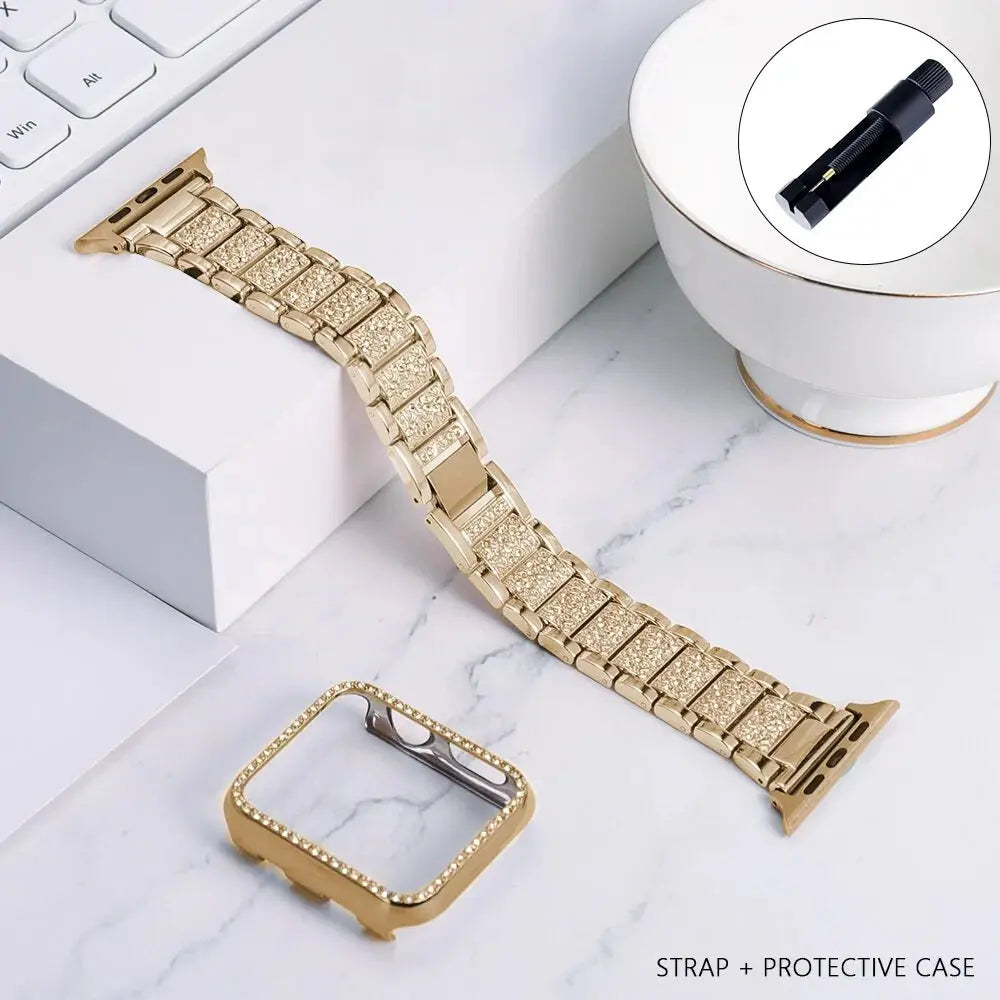 Band + Case Metal Strap For Apple Watches - GLR SHOPPING