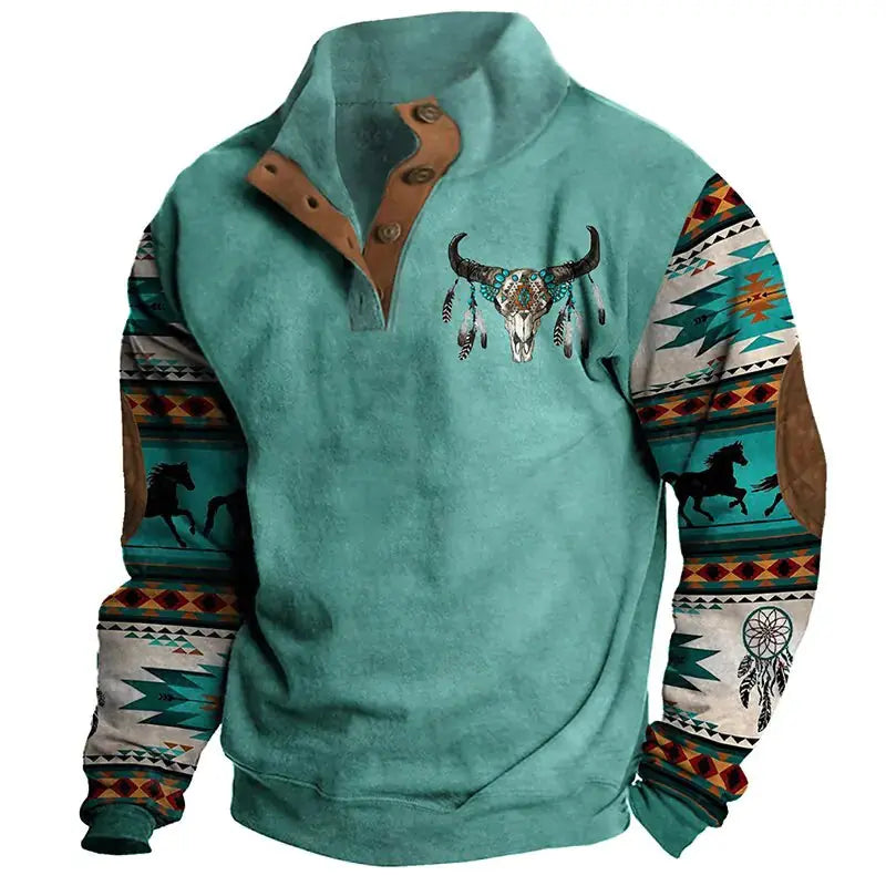 Button Stand Collar Sweatshirts GLR SHOPPING