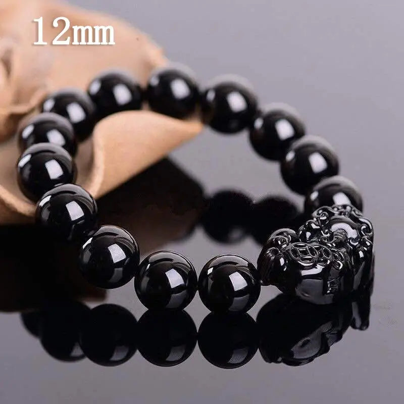 Black Gold Beaded Pixiu Bracelet GLR SHOPPING
