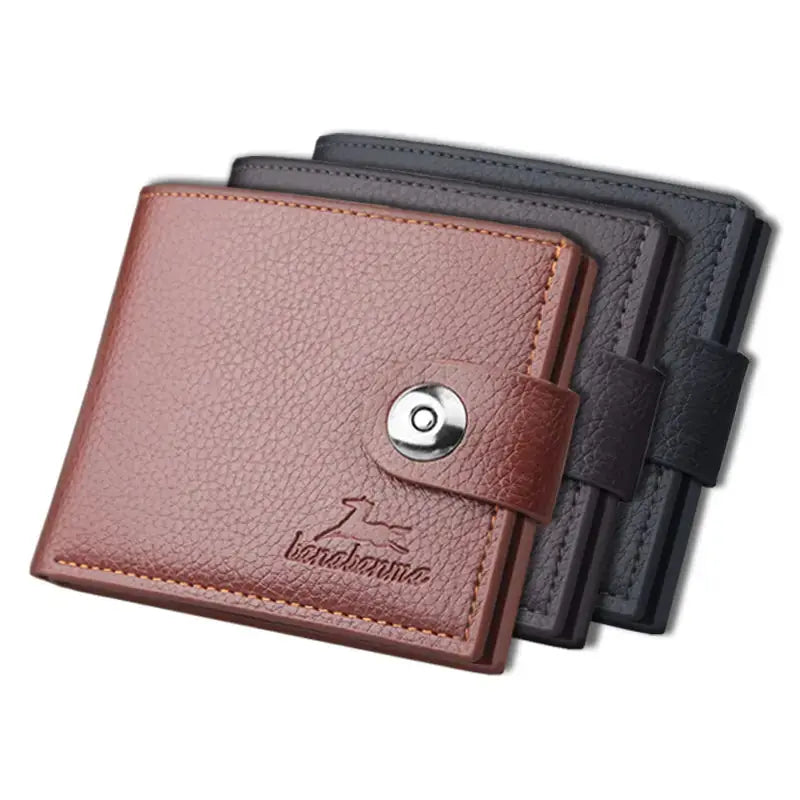 Men's Retro Woven Pattern Leather Wallet GLR SHOPPING