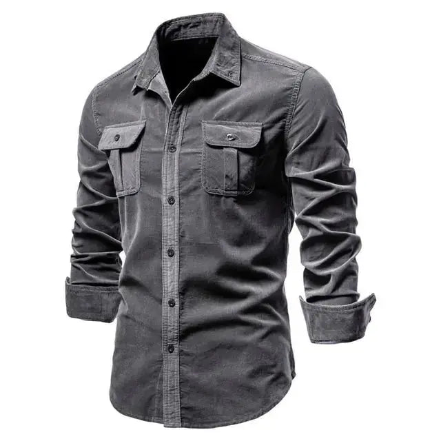 Men's Business Casual Corduroy Shirt GLR SHOPPING