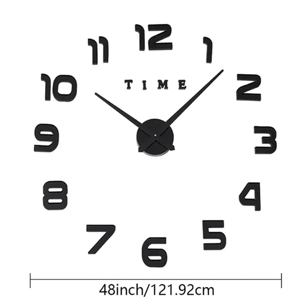 Sleek 3D Frameless Wall Clock DIY Kit