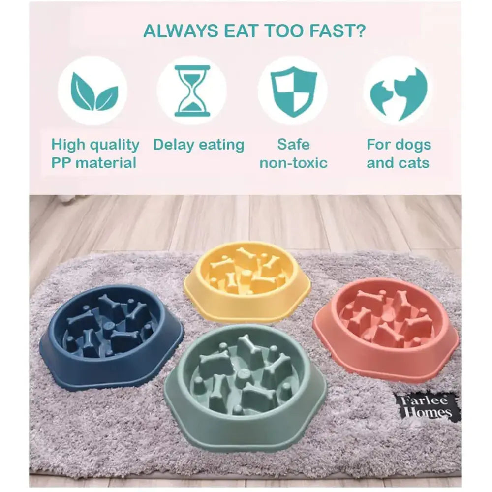 Slow Feeder Bone Design Pet Bowl GLR SHOPPING