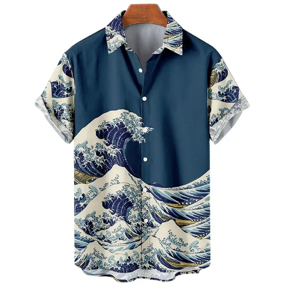 Retro Ocean Wave 3d Printing GLR SHOPPING
