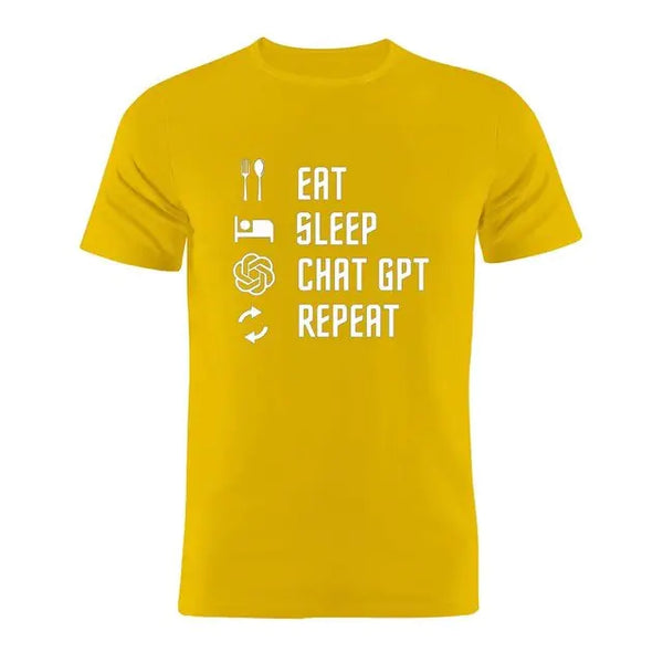 100% Cotton T Shirt Eat Sleep ChatGPT Repeat