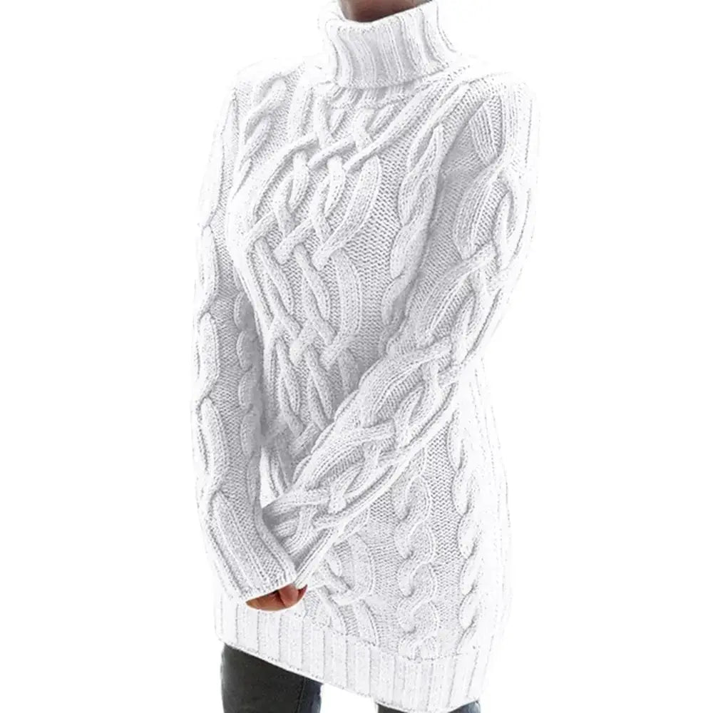Turtleneck Twist Knitted Sweater Dress GLR SHOPPING