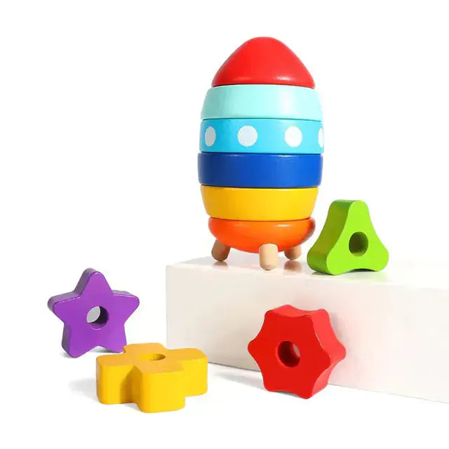 Wooden Rocket Sorting Toy GLR SHOPPING