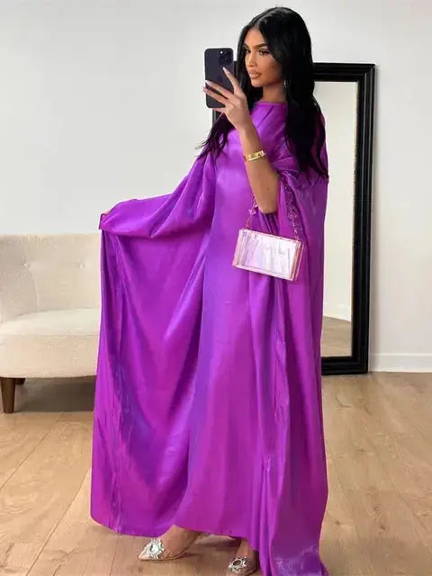 Satin Butterfly Abaya GLR SHOPPING