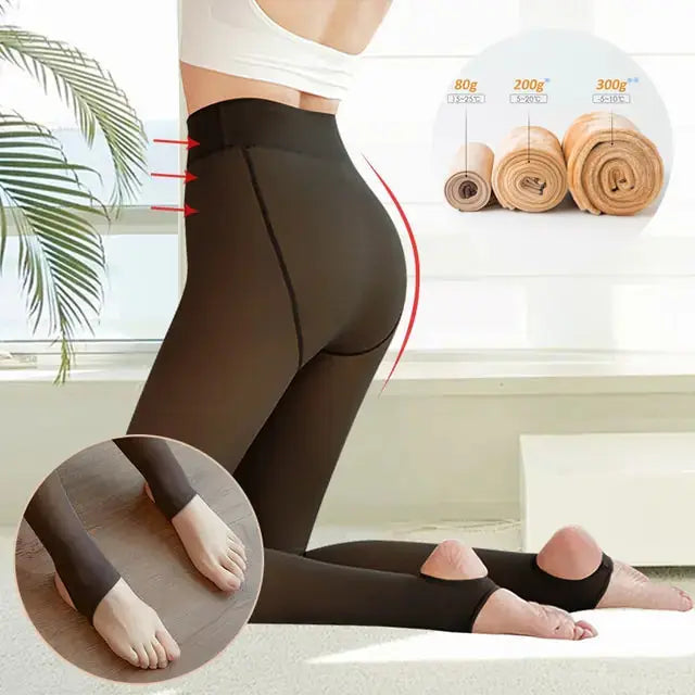 Fleece Lined Thermal Fake Pantyhose - GLR SHOPPING