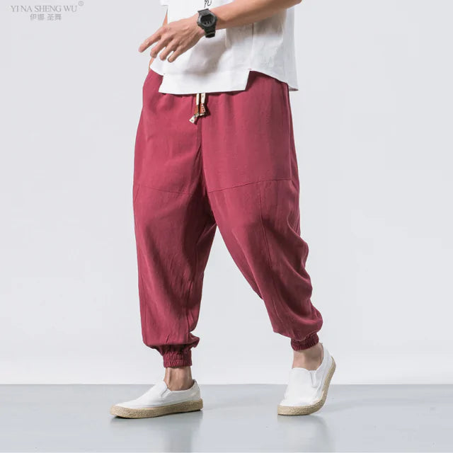 Men Kimono Haori Trousers